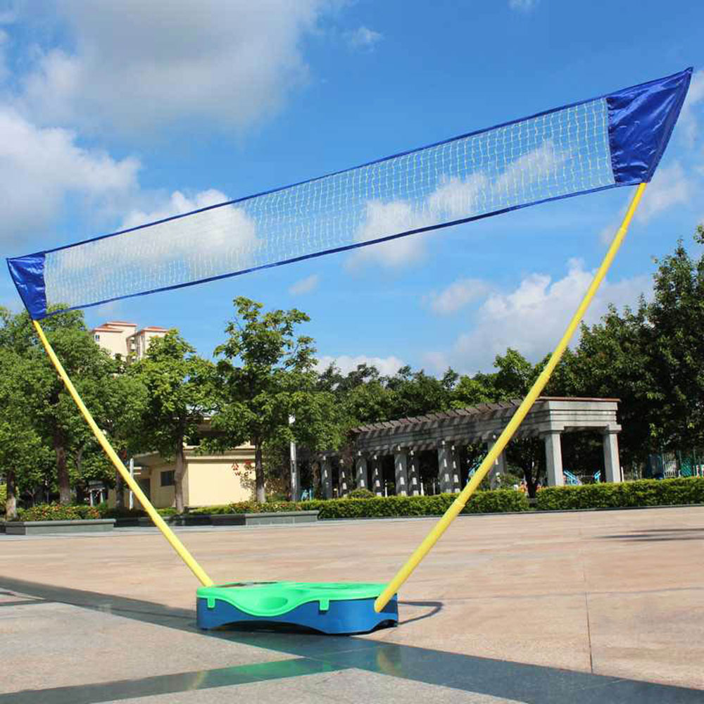 Portable Badminton Set Volleyball Net Frame Battledore Box Stand